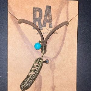 Rogue Accessories feather leather cord necklace